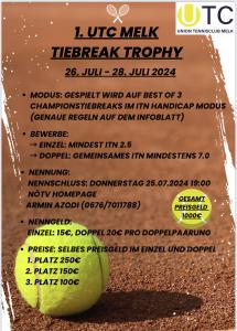 1. UTC Melk Tiebreak Trophy - neues Format, neue Spannung