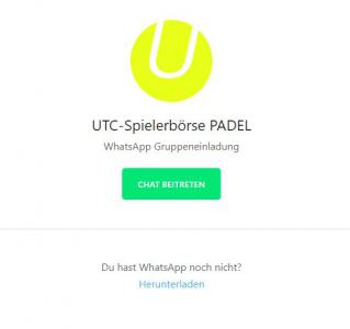 UTC-Spielerbörse PADEL (WhatsApp Gruppe)